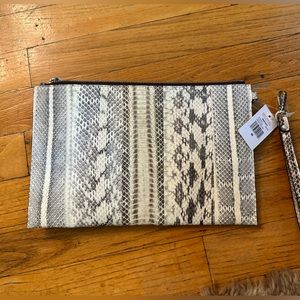 NWT snakeskin Michael Kors clutch